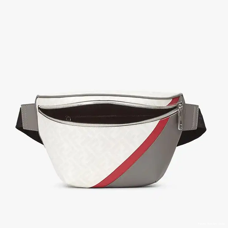 Cheap Belt FF Fendi Motif Bag In Fabric Red White 0605